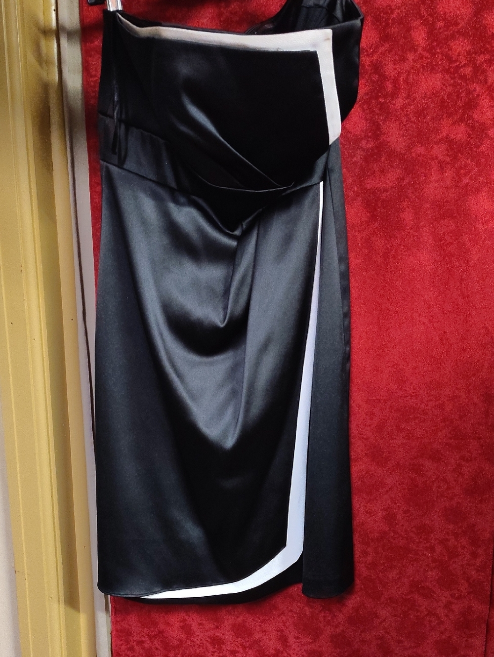 White House Black Market Black Strapless Satin Dress